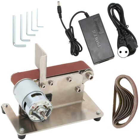 Ponceuse à Bande Mini Électrique 200W Machine à Polir avec Prise EU pour Bricolage 110‑240V