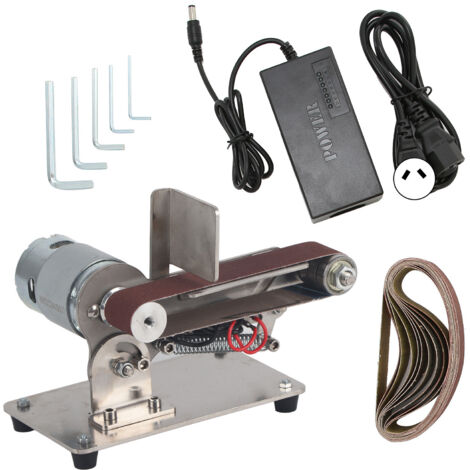Ponceuse à Bande Mini Électrique Machine à Polir et Meuler Ajustable 110‑240V pour Bricolage Prise AU 895 (200W)