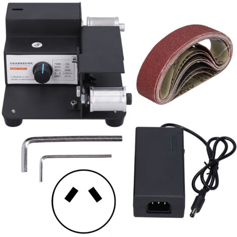 Ponceuse à Bande Mini Électrique Machine à Polir et Meuler Ajustable 110‑240V pour Bricolage Prise AU