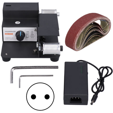 Ponceuse à Bande Miniature Électrique Machine de Polissage Réglable 110‑240V pour Bricolage Prise EU
