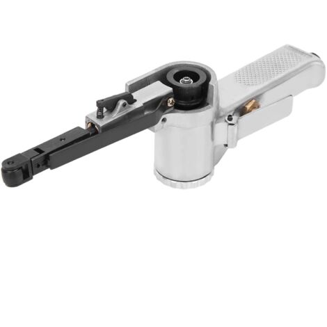 Ponceuse à bande pneumatique de 10 mm - Affûteur de bord avec 3 bandes abrasives pour meubles, bois, verre, métal, 3/8 in