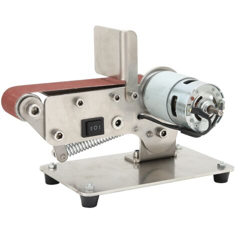 Ponceuse à Bande Ponceuse de Polissage électrique Rectifieuse Réglable AC 110‑240V avec Conception Antichoc et Antidérapante pour le Bricolage(EU Plug 895 (200W))