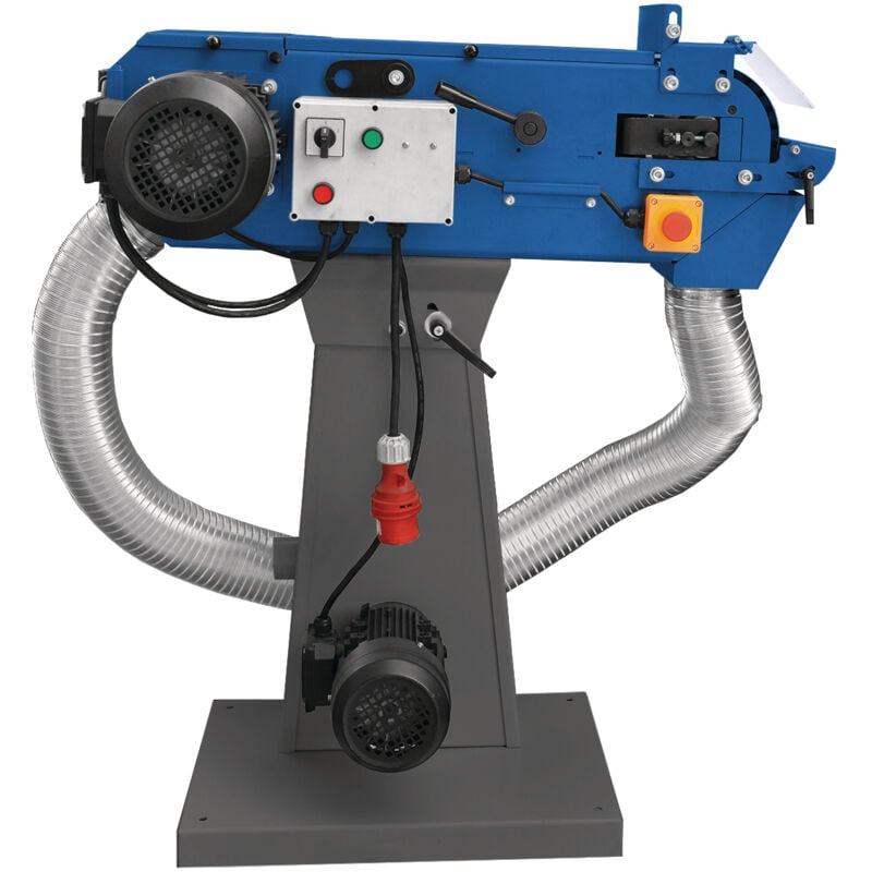 Ponceuse à bande pour métaux 150x2000 mm 18-36 m/s 3/4 kW 400V arrêt d'urgence avec aspiration intégrée Metallkraft MBSM150-240-2 as