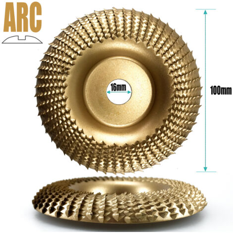 Ponceuse à bois avec disque de ponçage incurvé, disque de polissage et disque de meulage en or (diamètre intérieur de 16 mm).