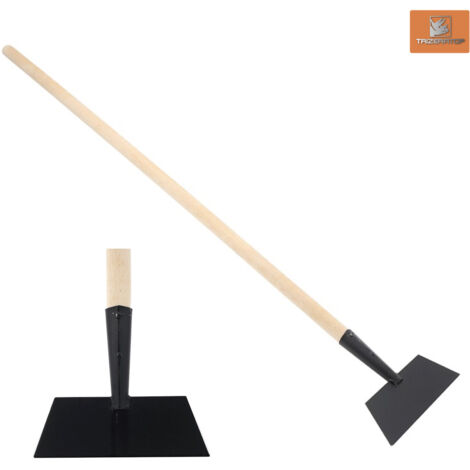 Ponceuse à glace, à béton, à gazon 20 cm acier avec manche bois 110 cm long
