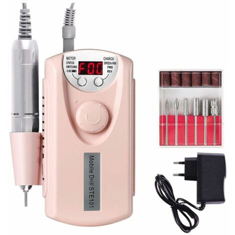 Ponceuse à Ongles Professionnelle Polisseuse électrique Professionnelle pour le Meulage des Ongles, Clip de Ceinture à Faible Bruit Conçoit un Outil de Manucure pour le Meulage，HANBING