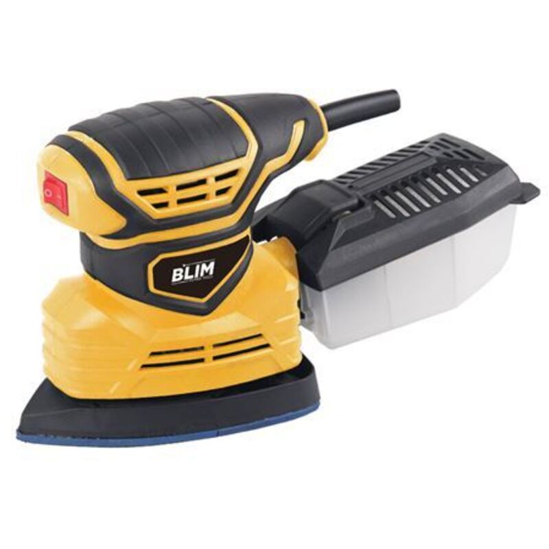 Blim - Ponceuse delta multifonction 180w - taille des plaques 140x140x80mm - système d'aspiration des poussières par cyclone - 3 types de plaques.