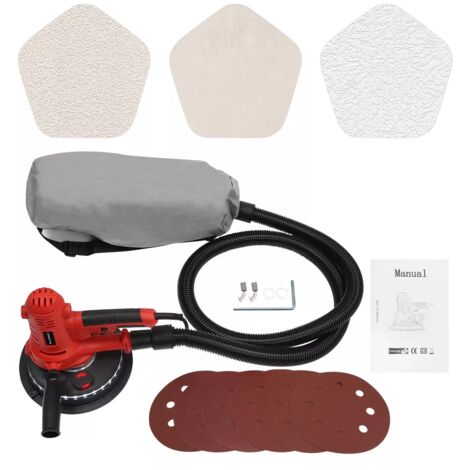 Ponceuse de cloisons sèches Ponceuse de plafond Ponceuse à long manche Ponceuse murale avec éclairage LED 180mm 1200W