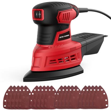 Ponceuse de détail 200W - Ponceuse électrique 12500 tr/min, kit 20 abrasifs 60-240 grains, pour travaux de précision
