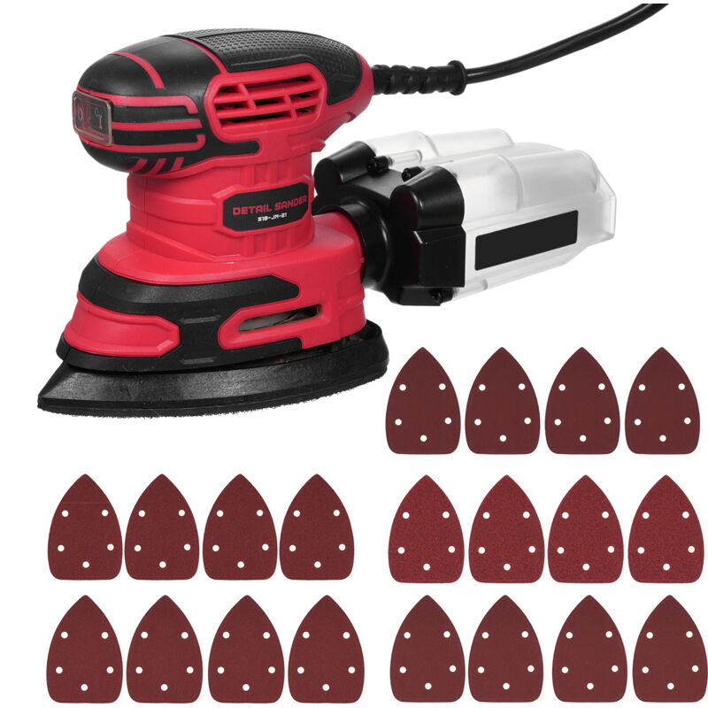 Ponceuse de détail Ponceuse électrique compacte 13 000 opm avec collecteur de poussière Ponceuse électrique 220 w 1,6 a avec 20 papiers abrasifs et