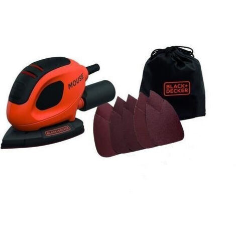 Ponceuse Delta BLACK+DECKER Mouse filaire 55W - 1.5mm d'orbite - Livrée avec 6 abrasifs