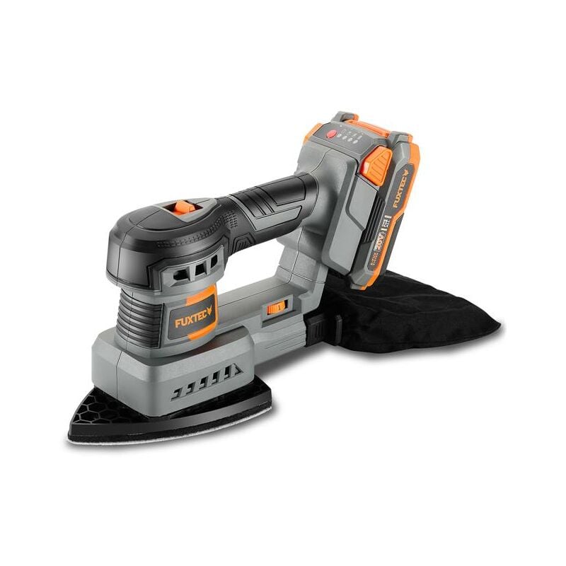 Ponceuse delta sans fil 20V Fuxtec FX-E1MS20 set avec 1 x batterie 2Ah, 1 x chargeur 1A