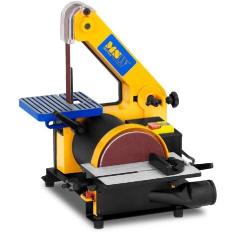 Ponceuse Disque Bande Ruban Stationnaire 300 W 2950 Tr/Min Inclinable 2 Raccords