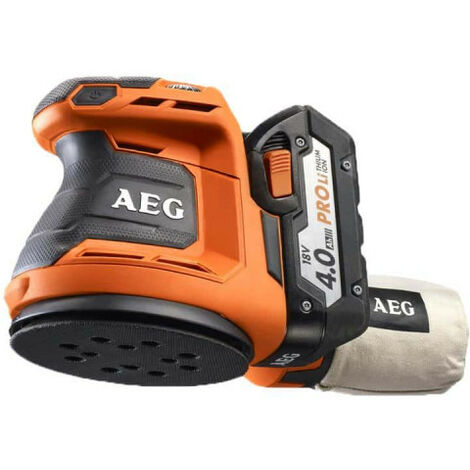 Ponceuse excentrique AEG 18V 125mm Li-ion - 2 batteries 4.0Ah - 1 chargeur 80min - BEX18-125 LI-402C
