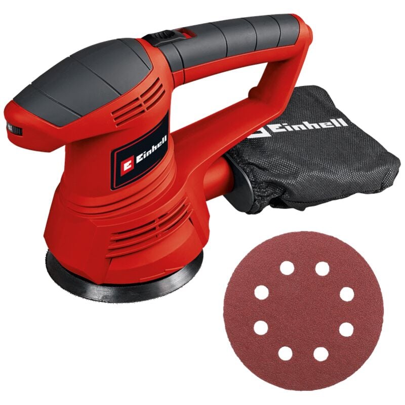 Einhell Ponceuse excentrique TC-RS 38 E (380 W, Diamètre du disque abrasif : 125 mm, Système auto-agrippant, Livré avec une feuille abrasive)