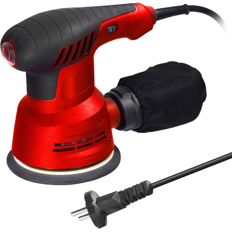 Lifcausal - Ponceuse excentrique électrique portative 300 w, plaque de ponçage de 5 pouces et 125 mm, ponceuse électrique pour le traitement du bois,