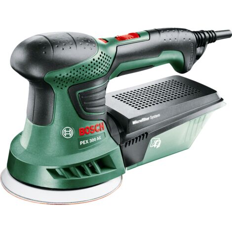Ponceuse excentrique filaire Bosch - PEX 300 AE (270W, livrée avec coffret de rangement, 1 paper assistant, 1 papier abrasif G 80)