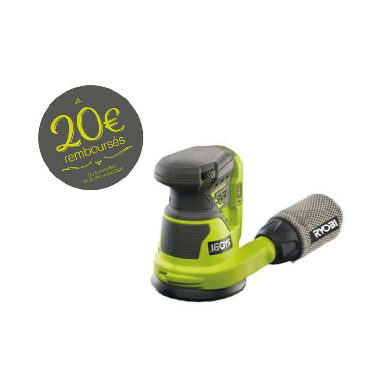 Pack RYOBI pon/çeuse excentrique 18V OnePlus R18ROS-0-10 feuilles abrasives diam/ètre 125mm RO125A10