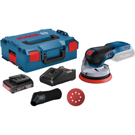 Ponceuse excentrique sans fil Bosch GEX 18V-125 / 1 batterie 2,0 Ah + chargeur en L-Boxx