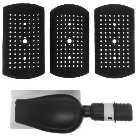 Ponceuse Manuelle 70 × 150 mm avec Aspiration & Ponçage sans Poussière - 3 Cale à Poncer Incluses  Pour Bois, Métal et Travaux de Construction (Noir)