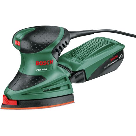 Ponceuse multi-usage Bosch PSM 160 A (160 watts, 3 feuilles abrasives, surface de ponçage : 104 cm²)