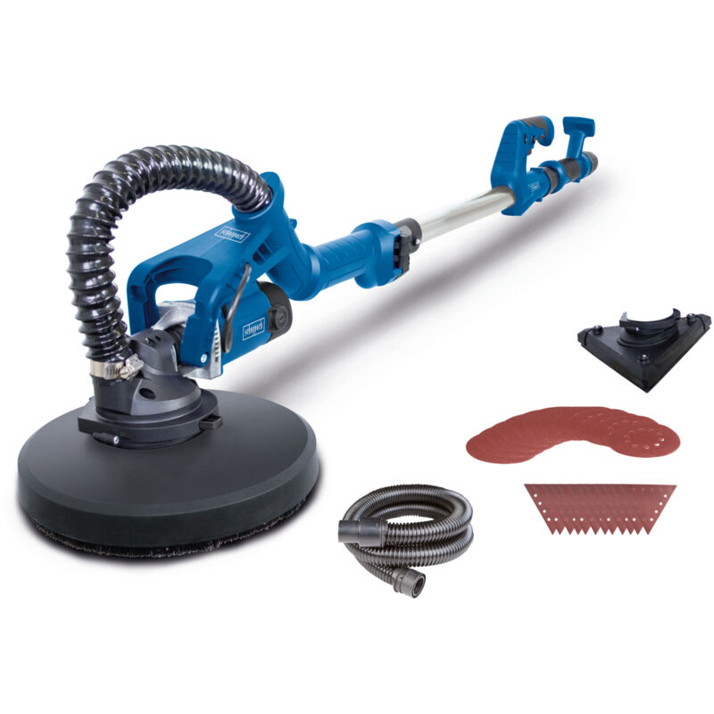 Scheppach - Ponceuse Mur & Plafond DS930 - 710 w - Plateau de ponçage Ø215 mm - Télescopique - Tête circulaire ou triangulaire - 4m de tuyau