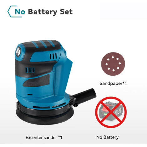 Ponceuse orbitale électrique 125MM meulage sans fil ponçage Machine de polissage outil électrique pour le travail du bois pour broche de batterie Makita-Without Battery