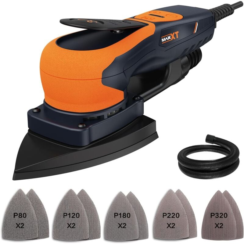 Ponceuse Triangulaire Maxxt avec Moteur Brushless 350W, Orbite de 3mm, 4000-10000RPM, Surface de Ponçage 100 152 152mm - Parfaite pour les Espaces
