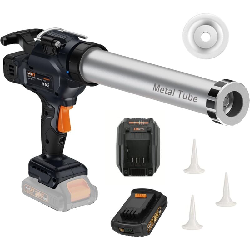 Pistolet à Cartouche Electrique, Batteries de 2.0Ah pistolet silicone,de 10oz à 20oz / 300ml à 600ml Mode Anti-Goutte - Maxxt