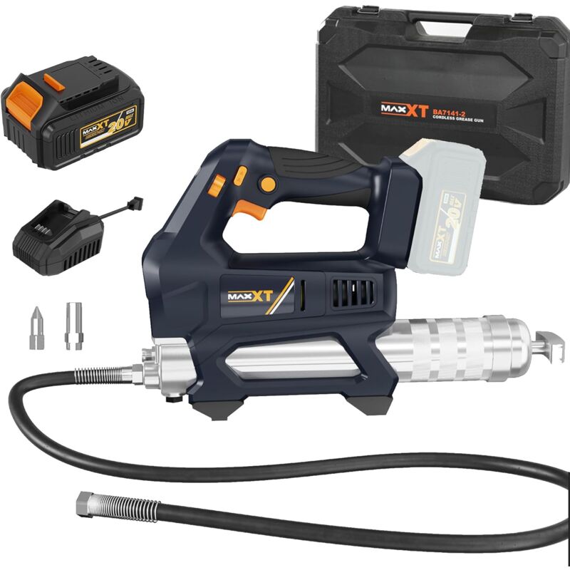 Maxxt - Pistolet à Graisse sans Fil Pompe a Graisse Electrique de 20V 20000 psi avec led, Kit Professionnel de Graissage sans Fil avec Batterie de
