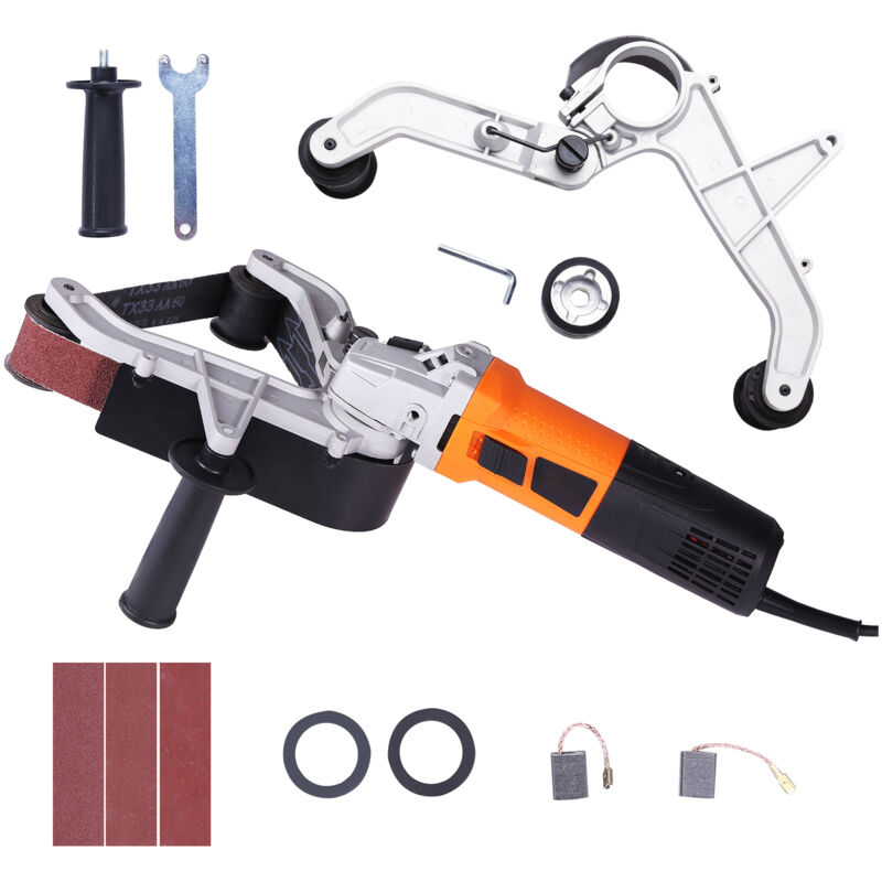 Ponceuse polisseuse pour tuyaux Mophorn 1300 w - 6 vitesses variables 1100-3200 tr/min, rectifieuse professionnelle avec 3 bandes pour l'élimination