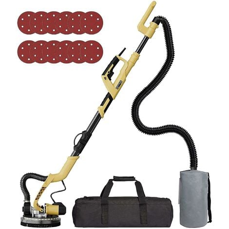 Ponceuse pour cloisons sèches, 750w ponceuse électrique avec 12 disques de ponçage, 7 ponceuses murales à vitesse variable 800-1750 tpm