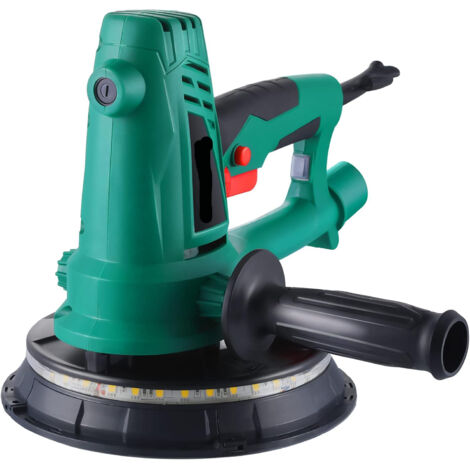 Ponceuse pour cloisons sèches, Ponceuse de plafond 750W, Vitesse variable 1.500-2.700 t/mn, aspiration réglable, lumière LED, Ponceuse murale et 6x papier abrasif
