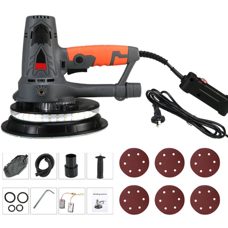 Lifcausal - Ponceuse pour cloisons sèches Ponceuse électrique 1250 w avec 6 disques de ponçage Vitesse variable 0-3000 tr/min Ponceuse murale avec
