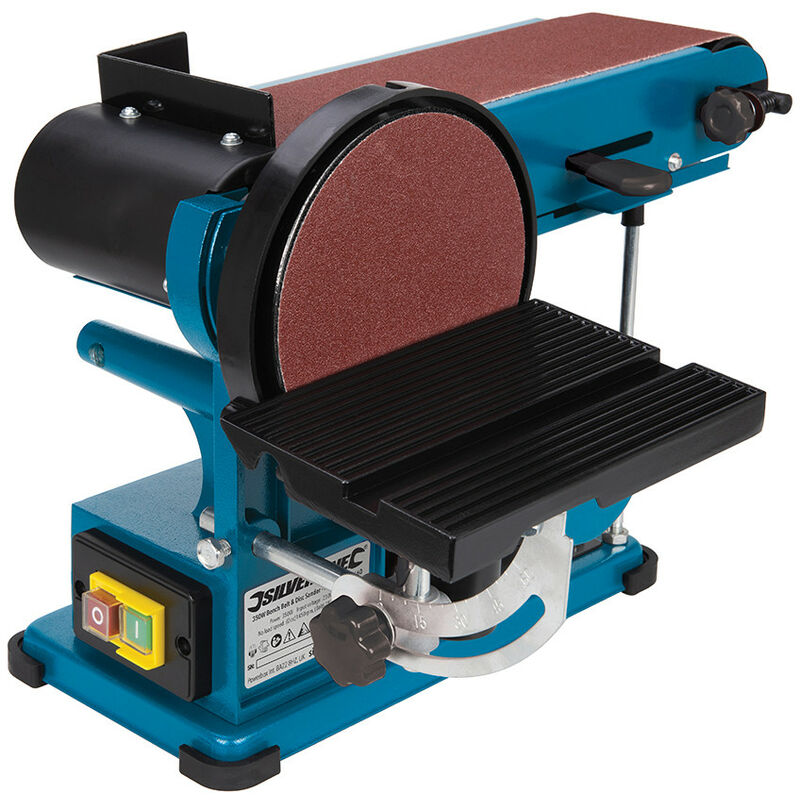 Silverline - Ponceuse stationnaire a bande de 100mm et a disque de 150mm - 350 w
