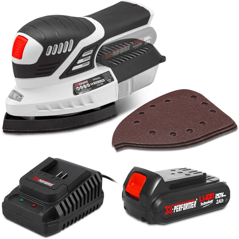 X-performer - Ponceuse triangulaire 20V max avec batterie 2Ah - x performer