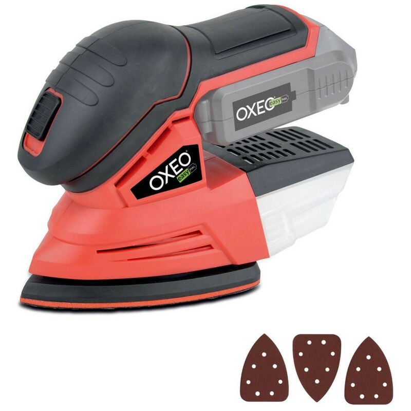 Ponceuse triangulaire sans fil 18V Easy Full - sans batterie - Bac collecteur de poussières - 3 feuilles abrasives