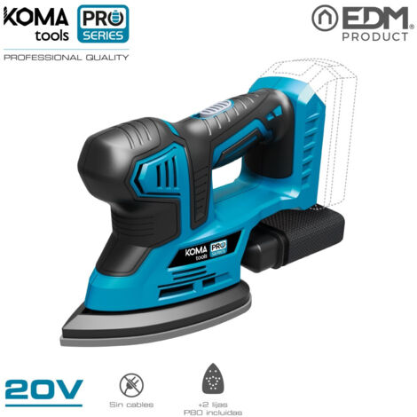 Ponceuse type souris 20v (sans batterie ni chargeur) 20,4x15,5cm koma tools pro series battery.