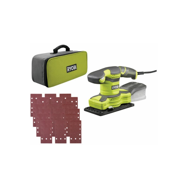 Ryobi - Ponceuse vibrante électrique 280W - sac de transport - 30 abrasifs RSS280-SA30