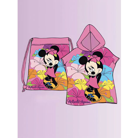 Poncho a capuche 60x120 cm + SAC 'MINNIE' Coton