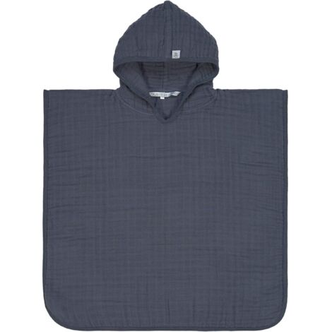 Poncho Bébé - Gaze de Coton - 100 % Coton - bleu - 12-36 mois