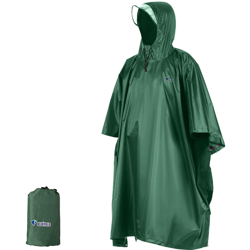 

Bluefield - Poncho de lluvia Chubasquero impermeable con capucha Ligero Ciclismo Cubierta de lluvia Senderismo Abrigo con capucha Chaqueta