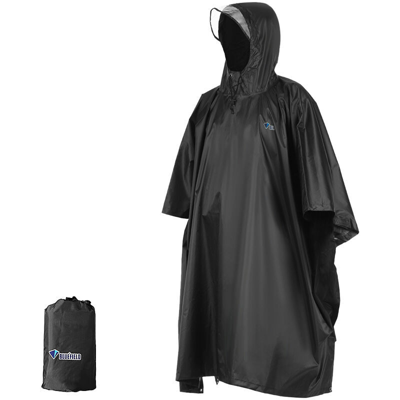 

Bluefield - Poncho de lluvia Chubasquero impermeable con capucha Ligero Ciclismo Cubierta de lluvia Senderismo Abrigo con capucha Chaqueta