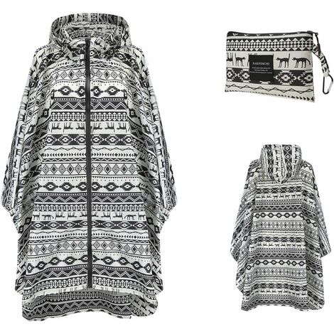 Poncho de pluie imperméable pour femme, élégant, léger et réutilisable, veste de pluie avec capuche
