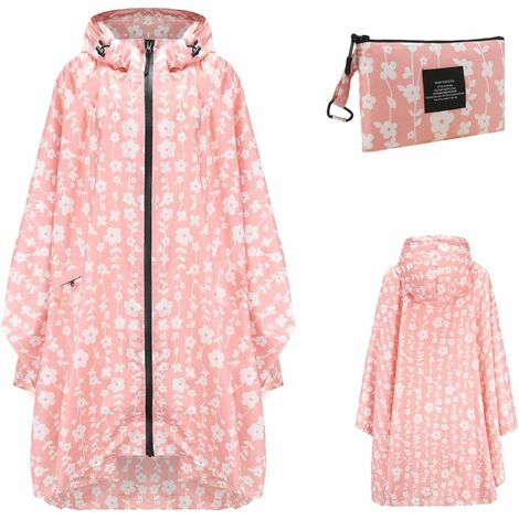 Poncho de pluie imperméable pour femme, élégant, léger et réutilisable, veste de pluie avec capuche