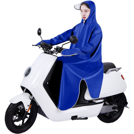 Poncho de pluie imperméable pour vélo électrique, protection renforcée en tissu Oxford, manches longues adulte, bleu royal taille 5XL