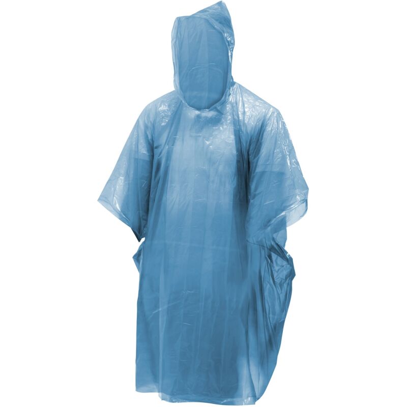 Image of Cao Camping - Poncho di emergenza in plastica blu, taglia standard per adulti cao Outdoor Camping