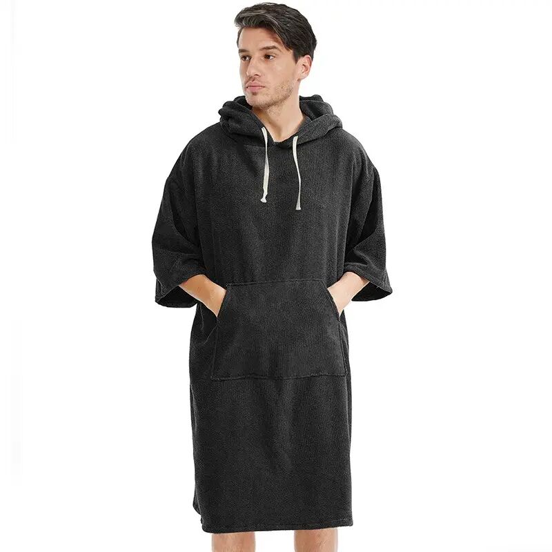 Poncho de surf pour homme et femme, poncho-serviette adulte avec capuche, poncho-serviette de change épais à séchage rapide, couverture portable en