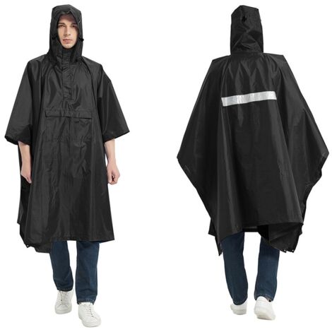 Poncho imperméable 3 en 1 pour adultes, réutilisable avec capuche - Tapis de pique-nique et tente portable pour randonnée, escalade, camping