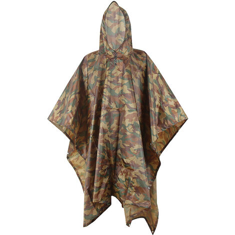 Poncho Pluie Imperméable Cape de Pluie, Poncho/Tapis de Camping/Ombre de Camping Multifonctions 3 en 1 pour la Randonnée en Plein Air, Arcenciél